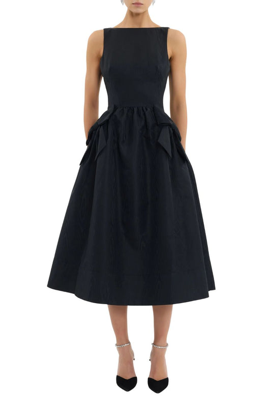 Narcissa Midi Dress in Black