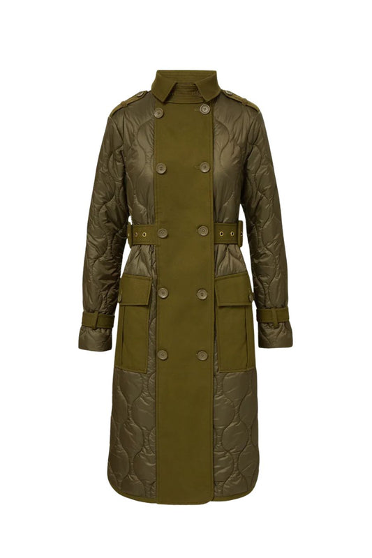 Newberry Puffer Trench Coat in Cypress