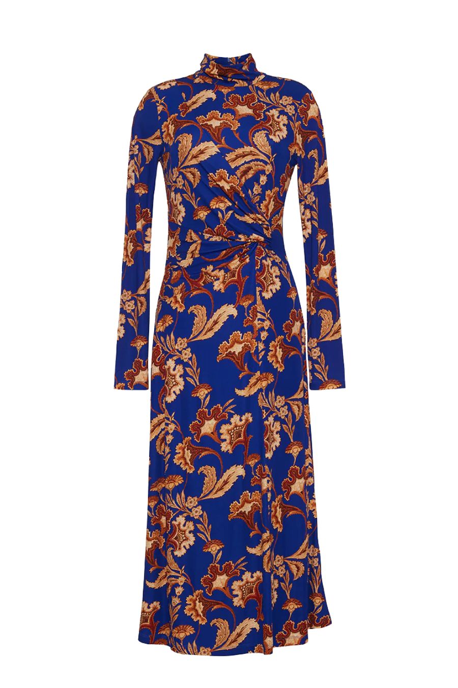 Hera Dress in Regal Paisely Blue