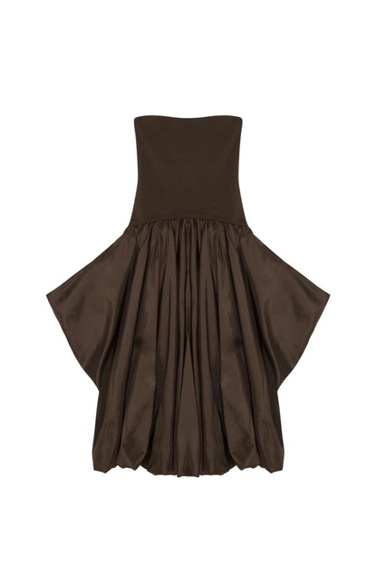 Izzy Strapless Taffeta Midi Dress