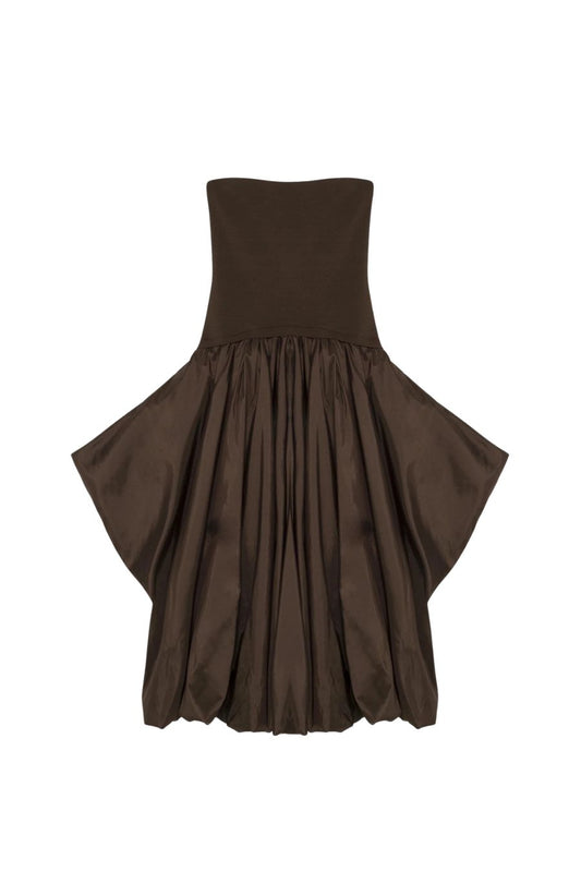 Izzy Strapless Taffeta Midi Dress