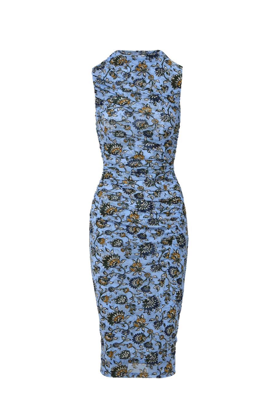 Sylviani Floral Midi Dress in Ice Blue Multi