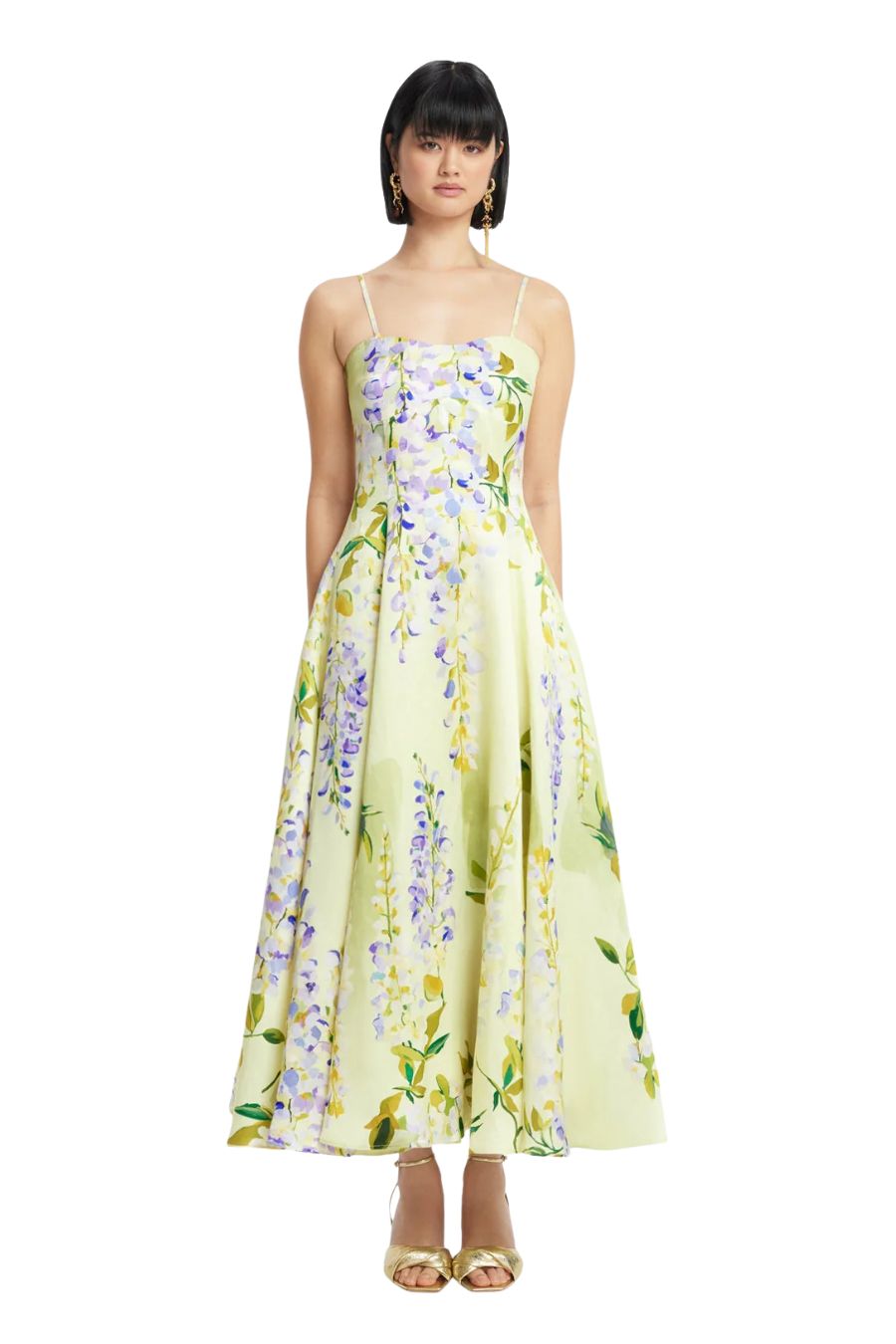 Mariela Midi Dress in Wisteria Print