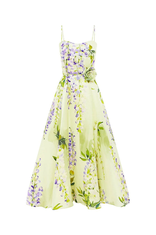 Mariela Midi Dress in Wisteria Print