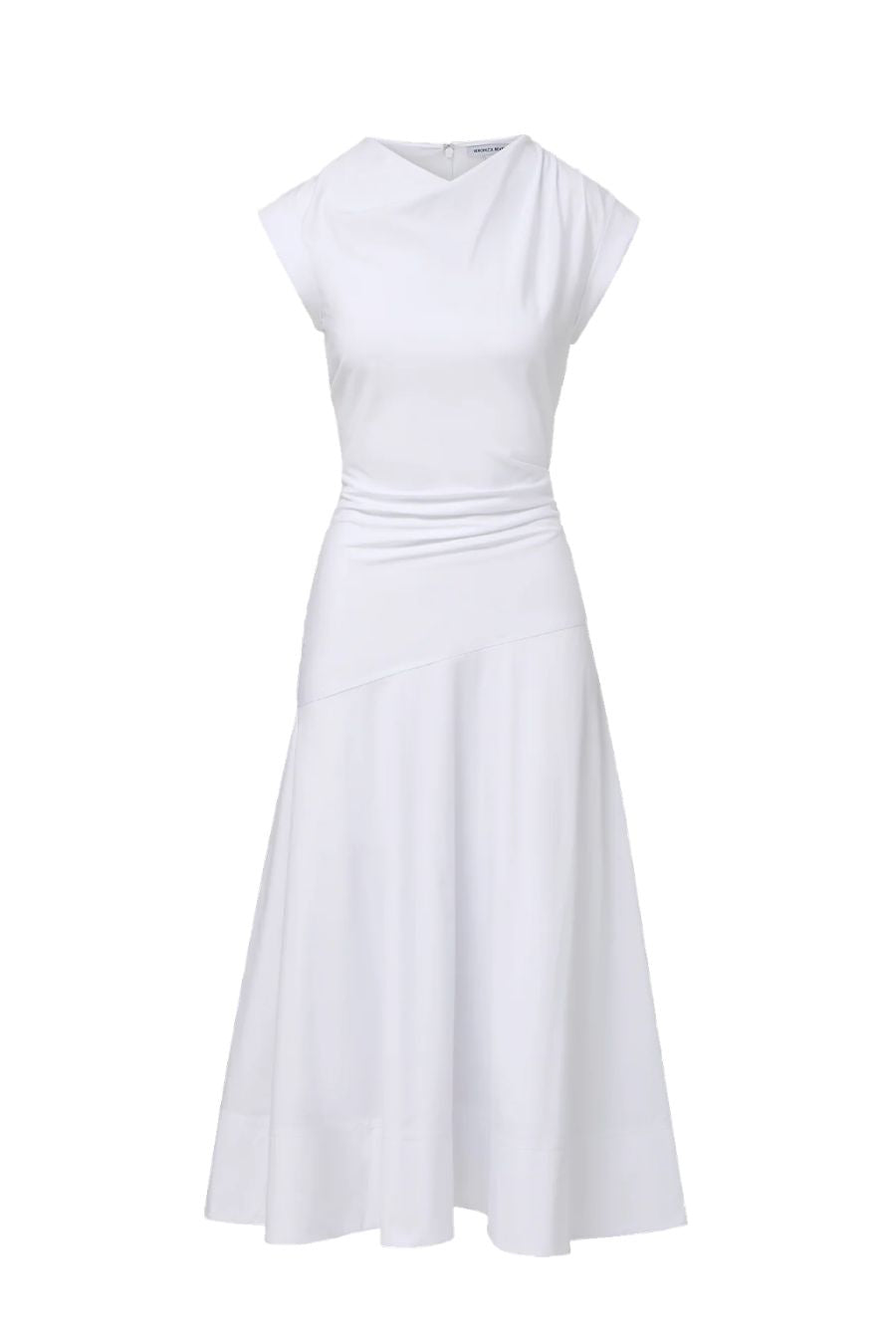 Lisette Cotton Poplin Midi Dress in White