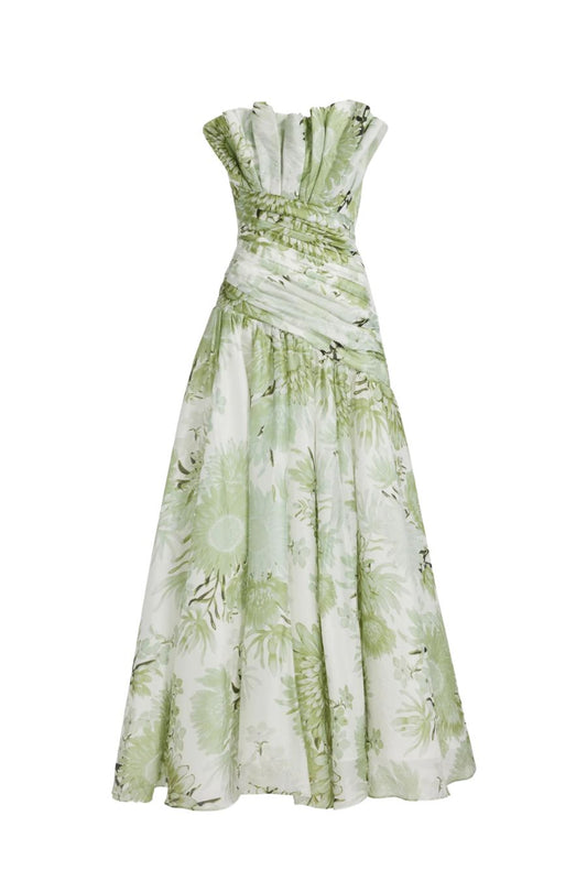 Reflector Gown Olive Native Floral