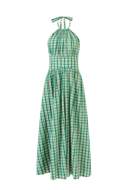 Halter in the Name of Love in Green Check