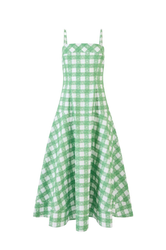 Drop Me a Note Dress in Picnic Embroidered Gingham Bunny and Babe Winnetka Drop Me a Note Dress in Picnic Embroidered Gingham Bunny and Babe Winnetka