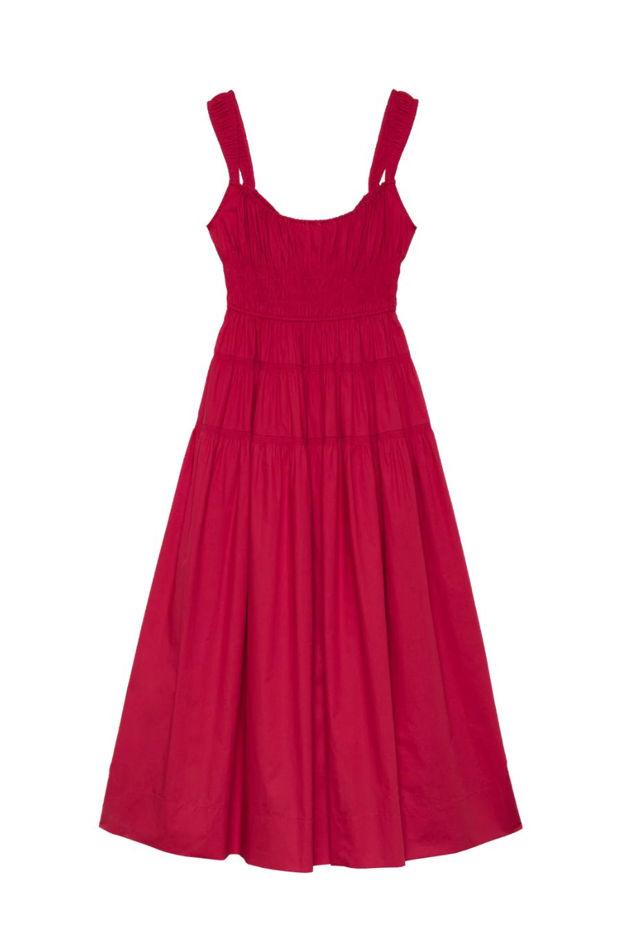 Clover Dress in Deep Tomato
