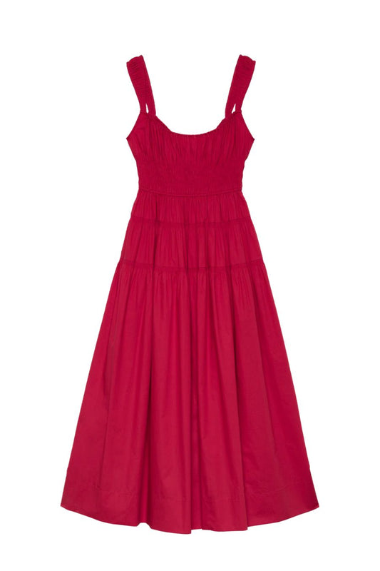 Clover Dress in Deep Tomato