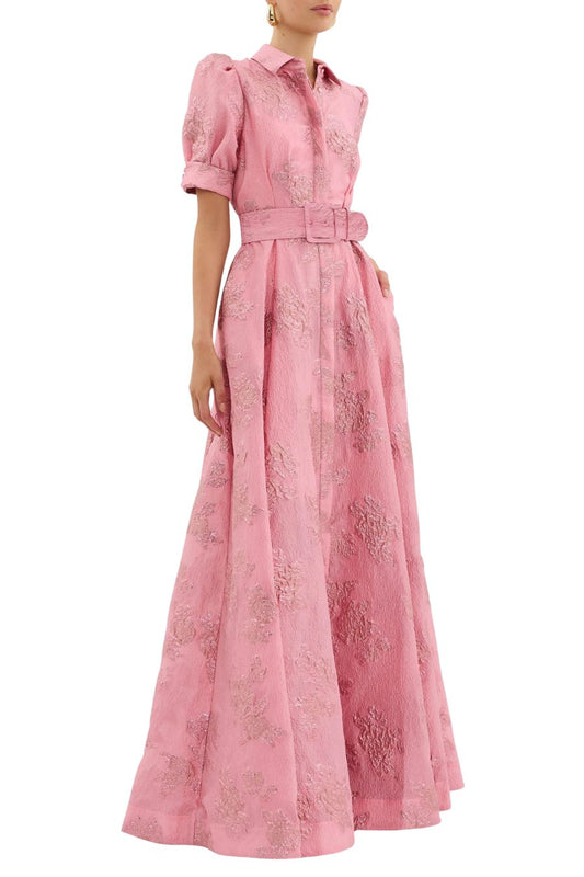 Annette Button Gown in Pink
