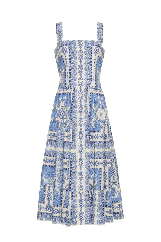 Margarita Dress in Hudson Scarf Sky Print