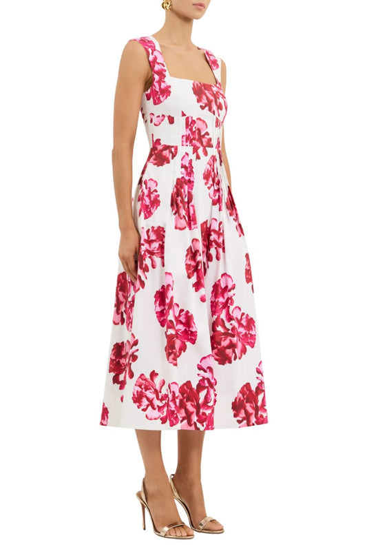 Damask Rose Midi Dress