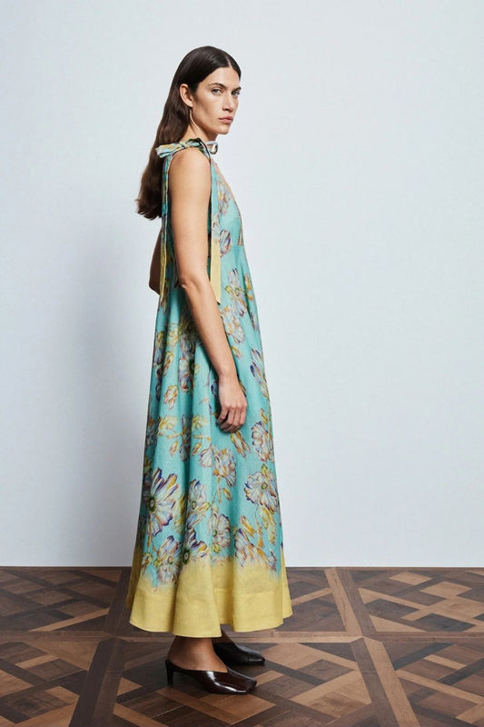 Jerry Ballet Dress in Blue Multi