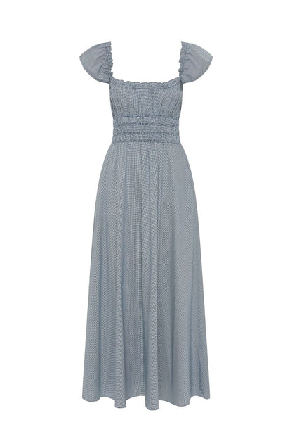 Janne Midi Dress Hanne Gingham Vintage Navy