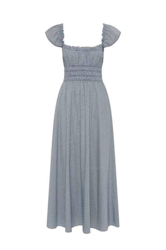 Janne Midi Dress Hanne Gingham Vintage Navy