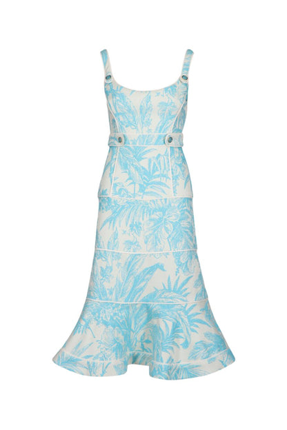 Kayleen Dress in Aqua Palm