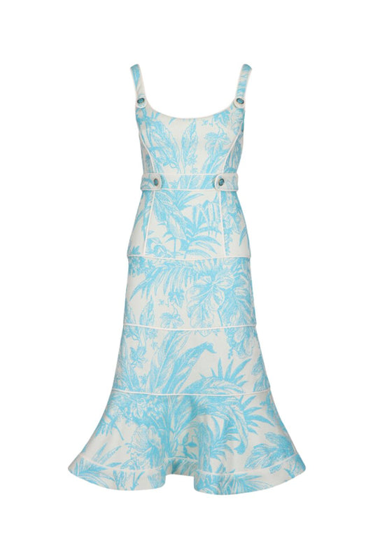 Kayleen Dress in Aqua Palm