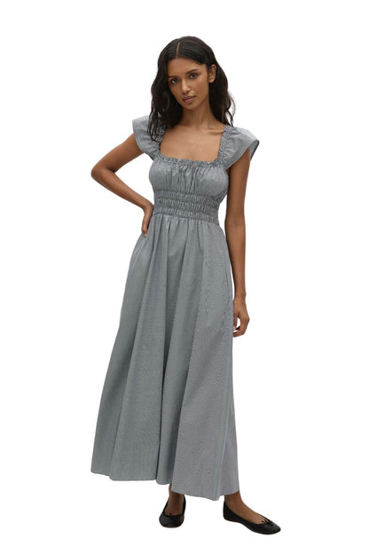 Janne Midi Dress Hanne Gingham Vintage Navy