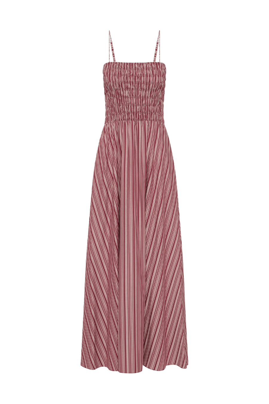 Anniken Maxi Dress in Burgundy Stripe