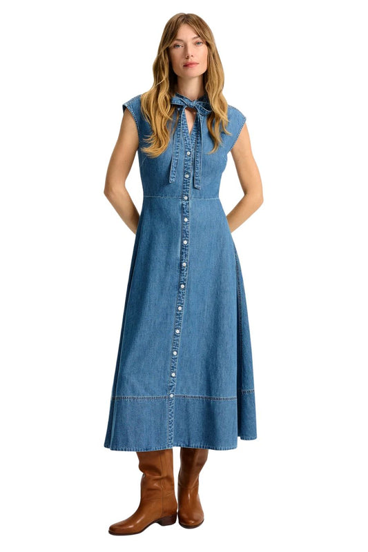 Honora Denim Midi Shirtdress in Serendpity