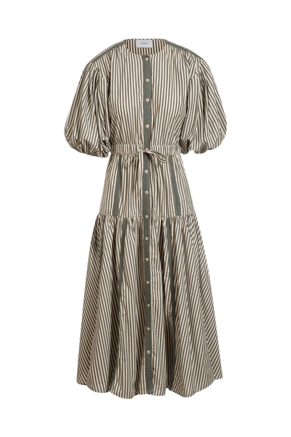 Eliane Dress in Cedar Stripe