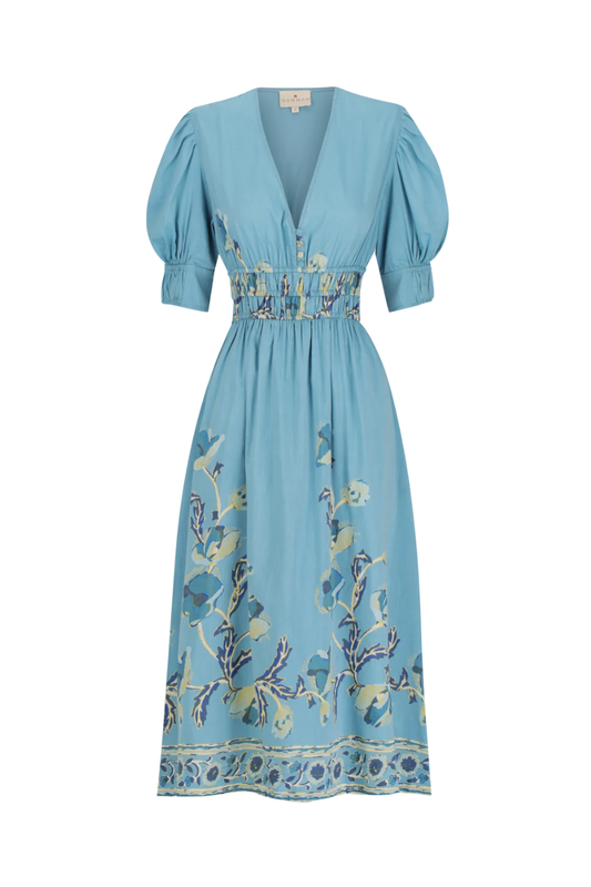 Salena Dress in Hibiscus Bloom Blue