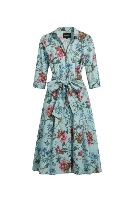 Aster Shirt Dress in Soft Aqua