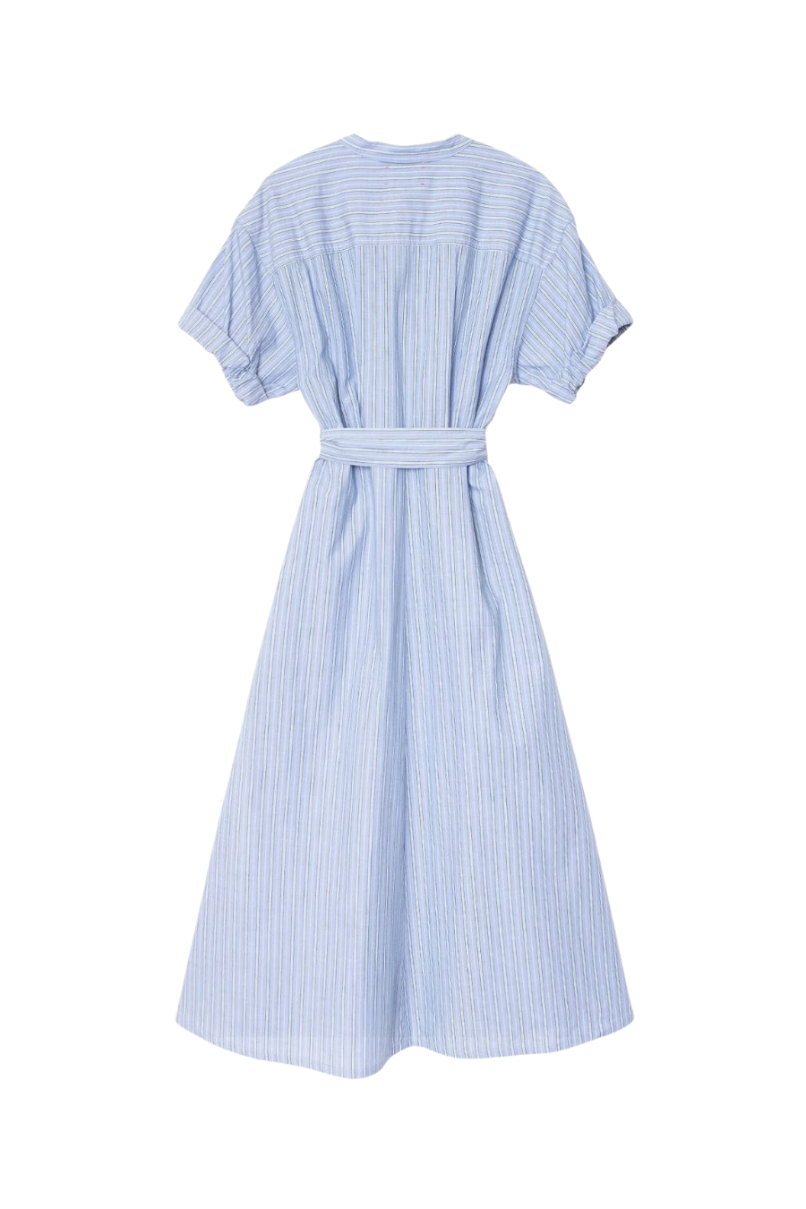 Liora Dress in Chambray Teal Stripe