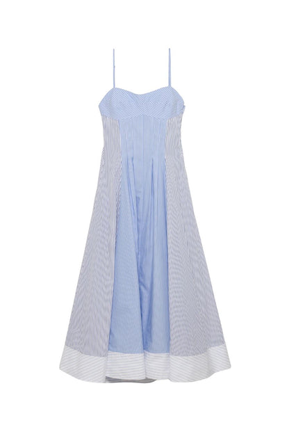 Chamberlain Midi Dress in Periwinkle Stripe