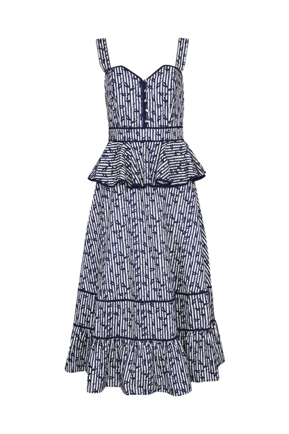 Lacey Dress in Vine Stripe