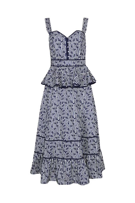 Lacey Dress in Vine Stripe