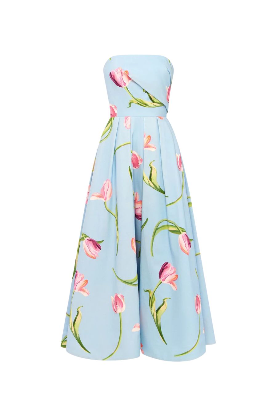 Lynn Midi Dress in Tulip Print Blue