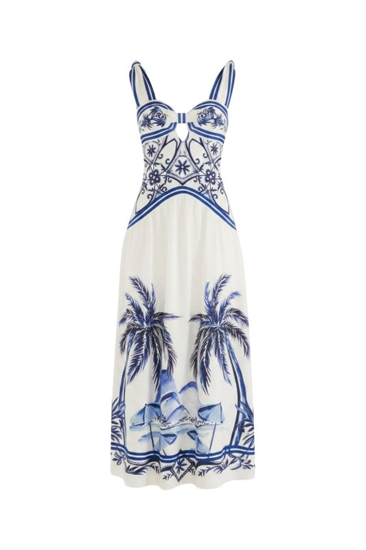 Wonderful City Maxi Dress in Off-White