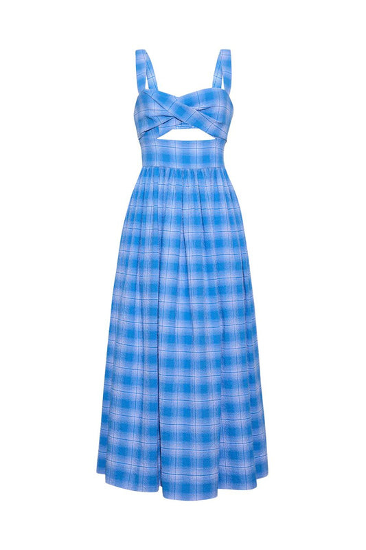 Clover Dress in Blue Plaid
