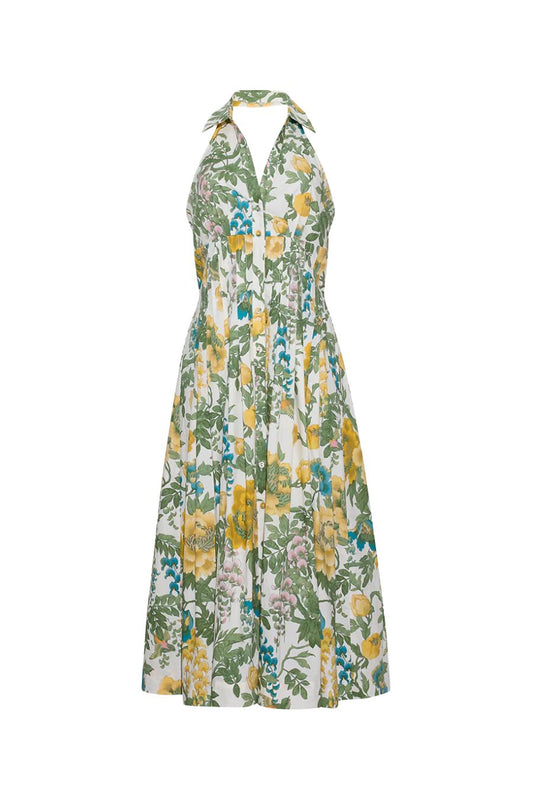 Rashida Dress in Flora Meadow Ivory