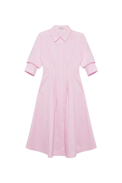 Jazz Pintuck Midi Dress in Tulip