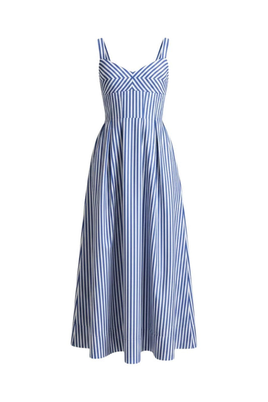 Madeline Dress in Cobalt/White