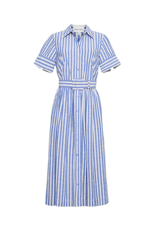 Malena Dress in Seersucker Blue