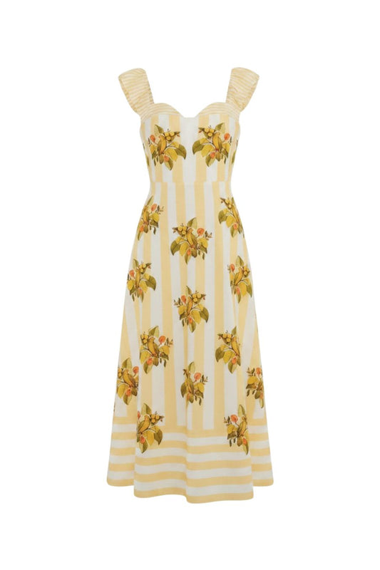 Lemon Birds Multicolor Cropped Dress in Multi