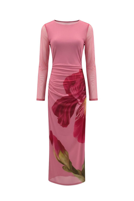Ezli Mesh Dress in Dusty Iris