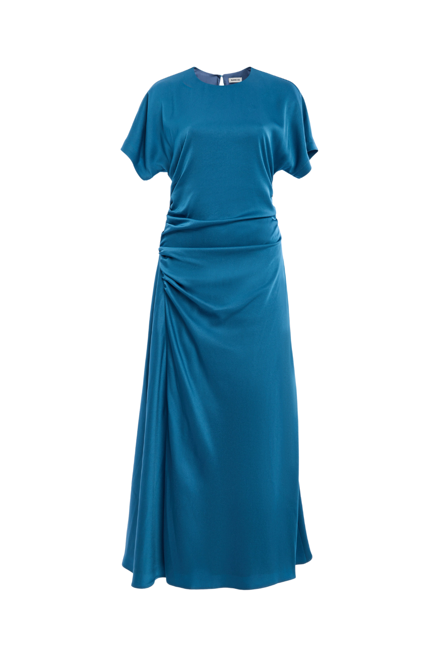 Marabella Draped Midi Dress in Washed Indigo