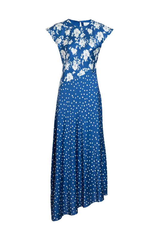 Violeta Dress in French Blue/Cream