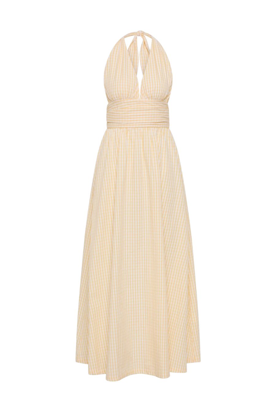 Lido Maxi Dress in Butter Textured Gingham
