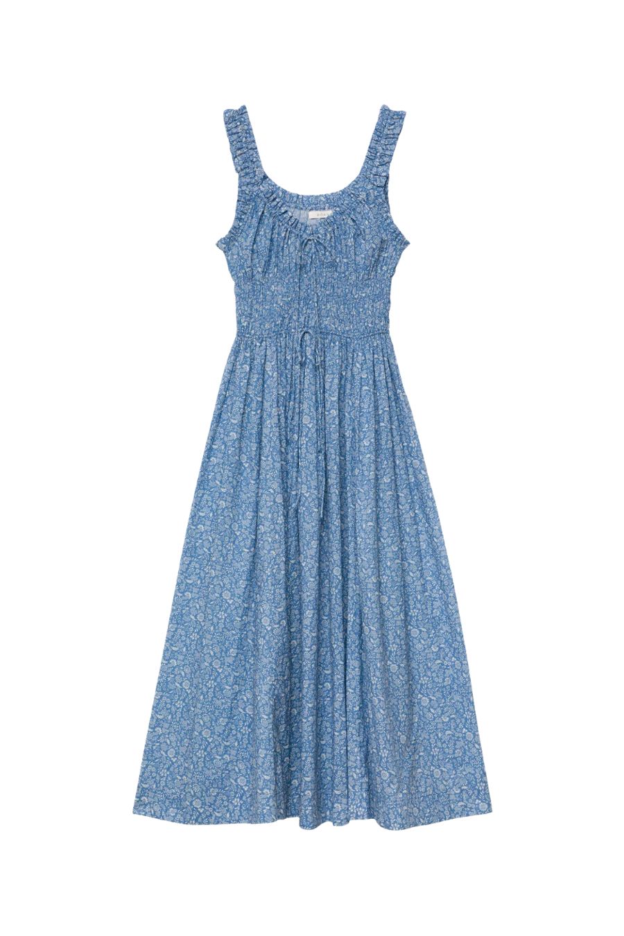 Emmaretta Dress in Blue Garden Bloom