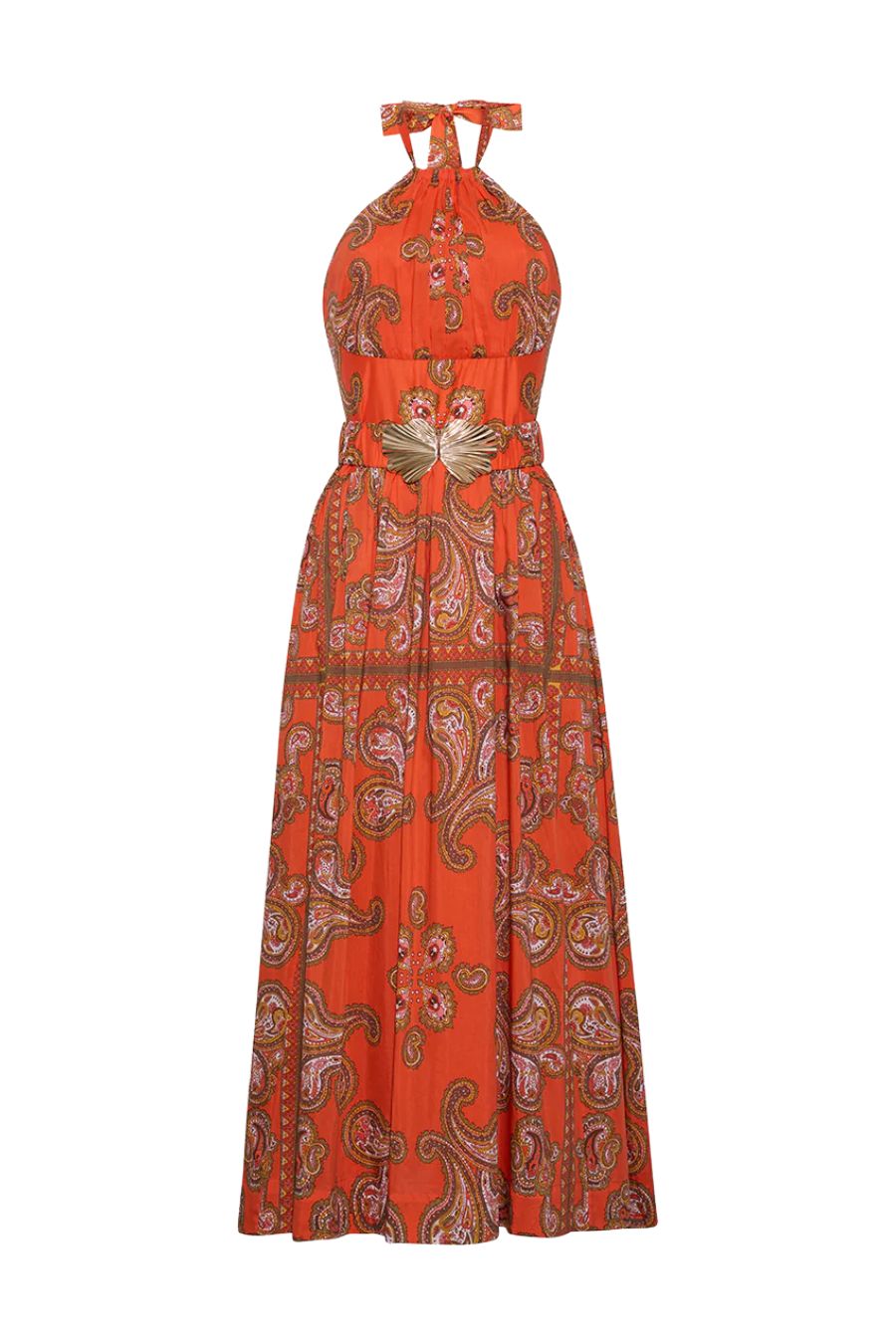 Dena Dress in Sierra Paisley Orange