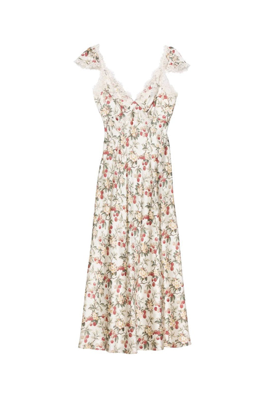 Fiona Dress in Cerise Et Fleur