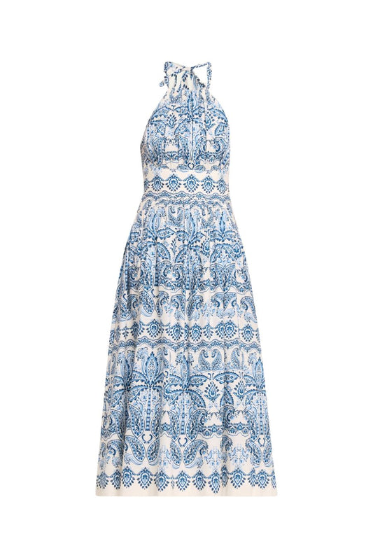 Denise Dress in Palm Paisley Sky
