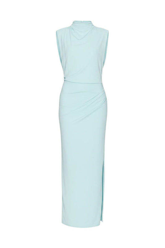 Vale Draped Midi Dress in Pool