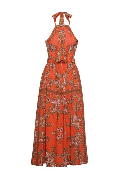 Dena Dress in Sierra Paisley Orange